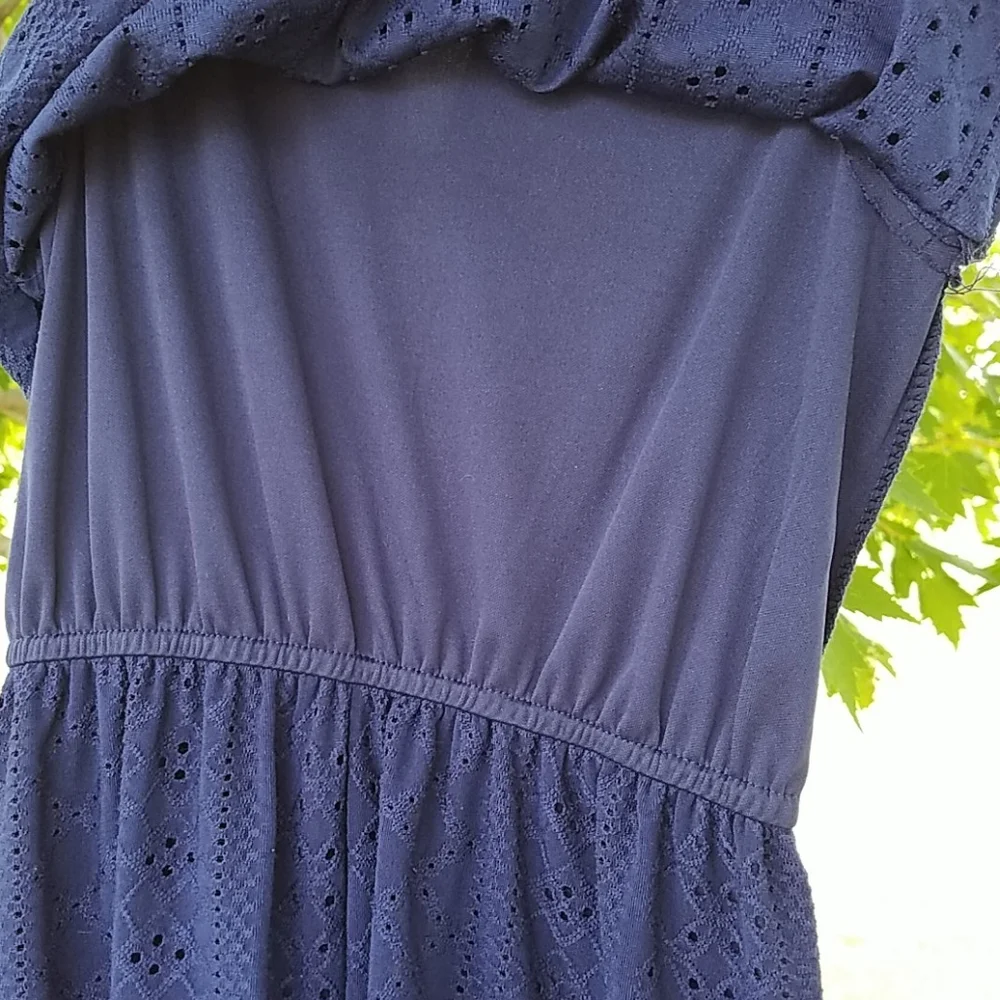 Justice size 8 sleeveless romper navy blue